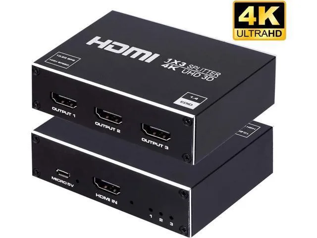 LORDWORLD LORDWORLD 1x3 HDMI Splitter 4K 30 Hz 1.4 video adapter — product photo