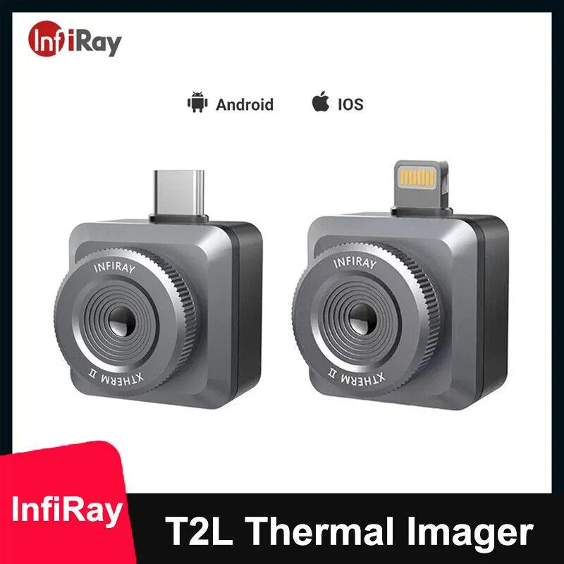 Coin-sized thermal camera, 26 mm square, dark finish