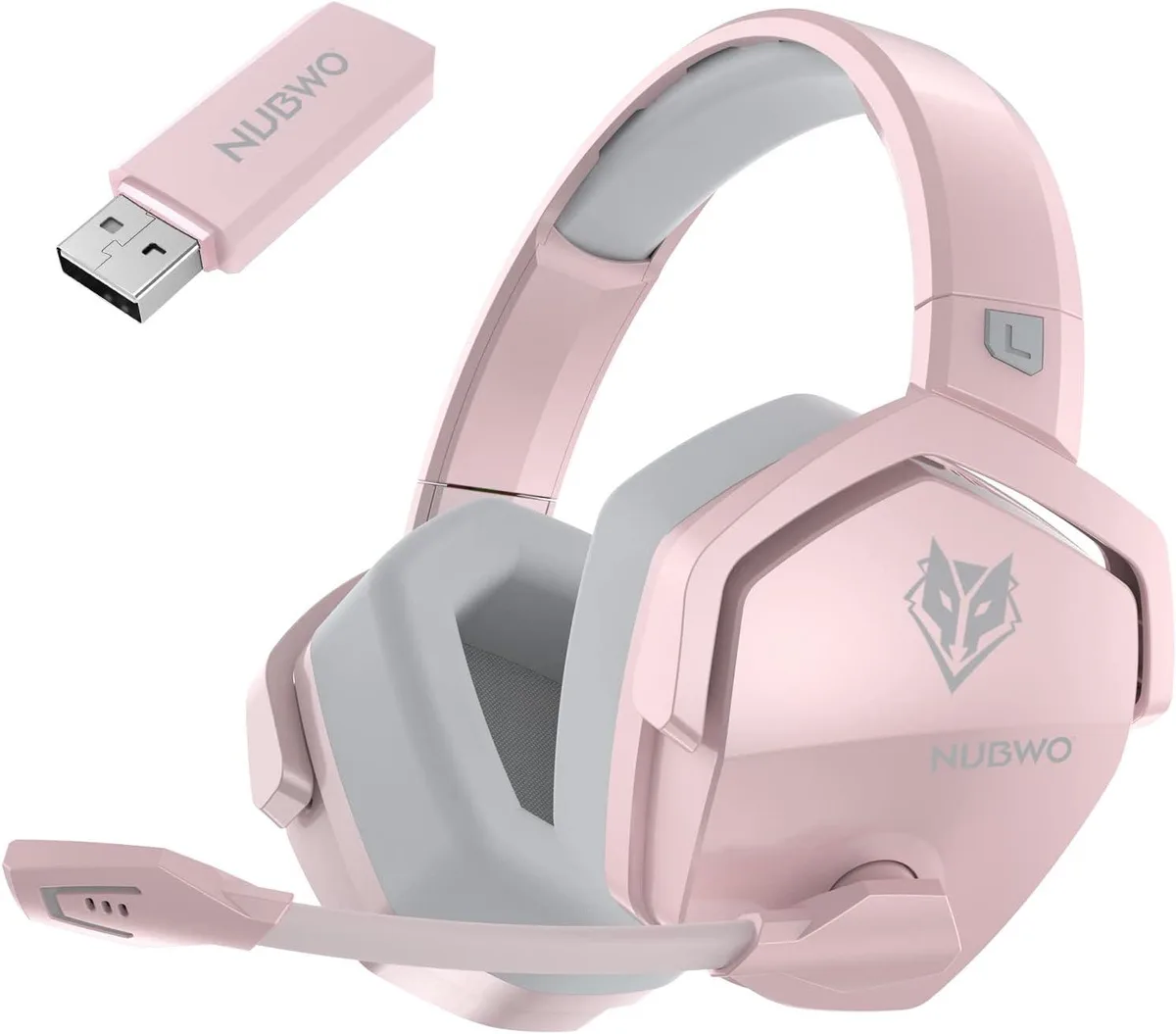 BFKK BFKK G06 Dual Wireless Gaming Headset 2.4GHz Bluetooth 100hr 50mm Pink — product photo