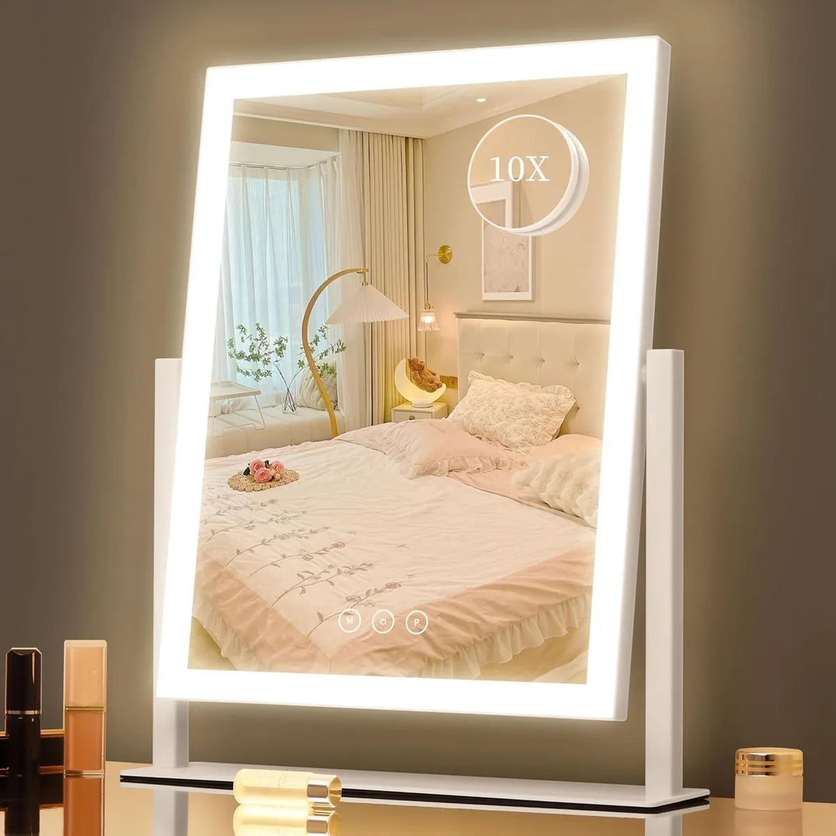 Kotdning 2938-white 16.7" x 13.2" 180 LED bath mirror — product photo