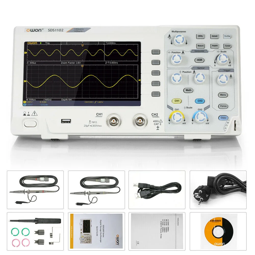 OWON Technology OWON Technology SDS1102 2-Channel 100 MHz Digital Oscilloscope test — product photo