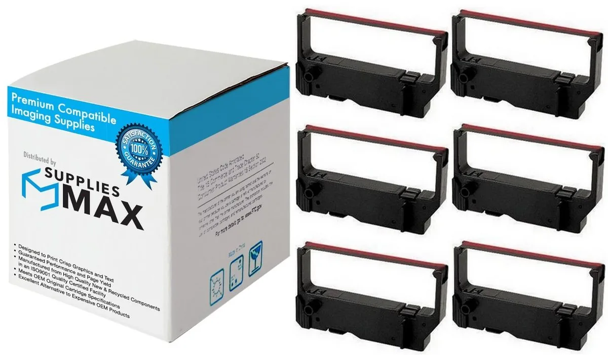 SuppliesMax SuppliesMax IR-82BR printer ribbon black/red 6 pack — product photo