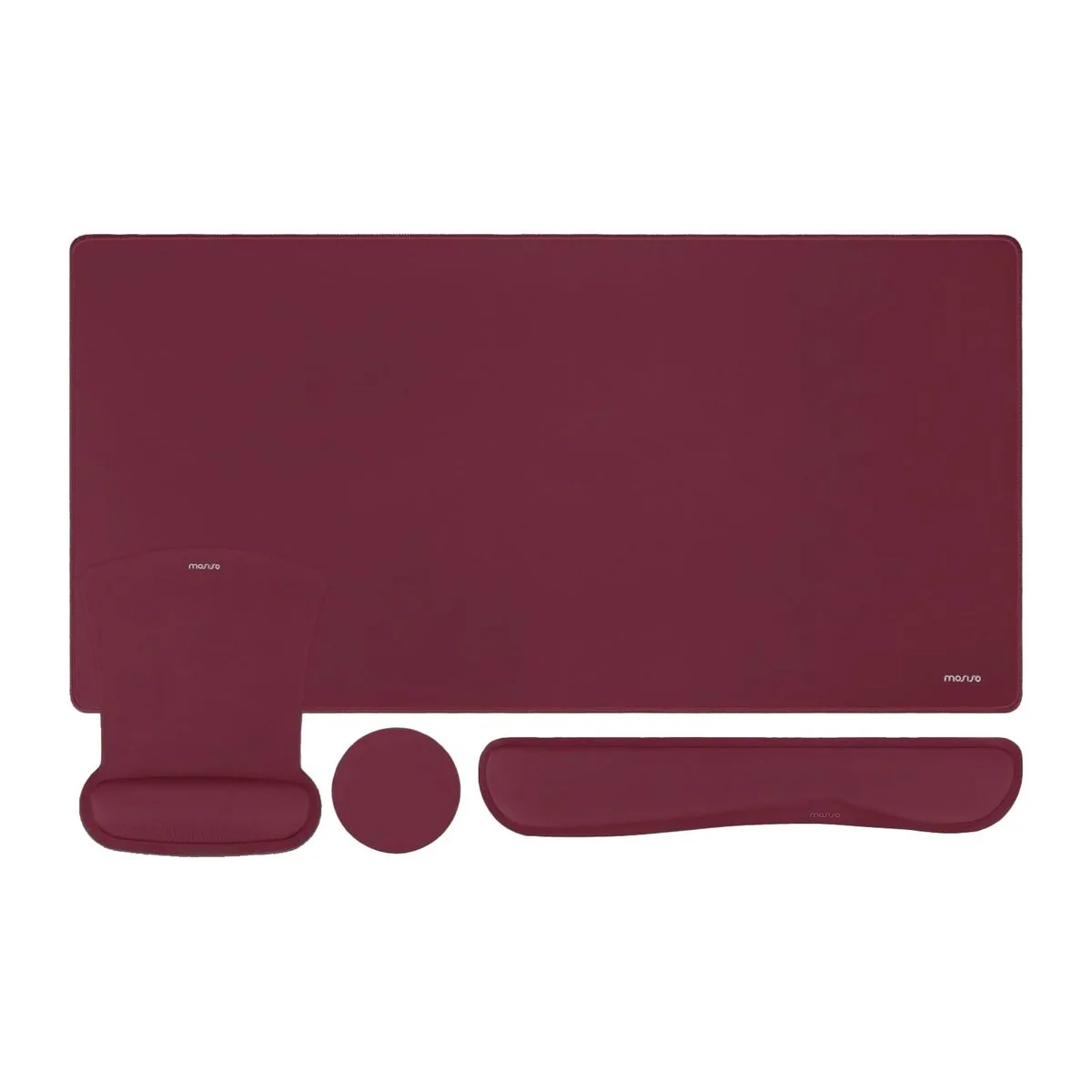  MOSISO Keyboard Mouse Pad Set Large Gaming 17.52 x 3.15 inch Wine Red — product photo