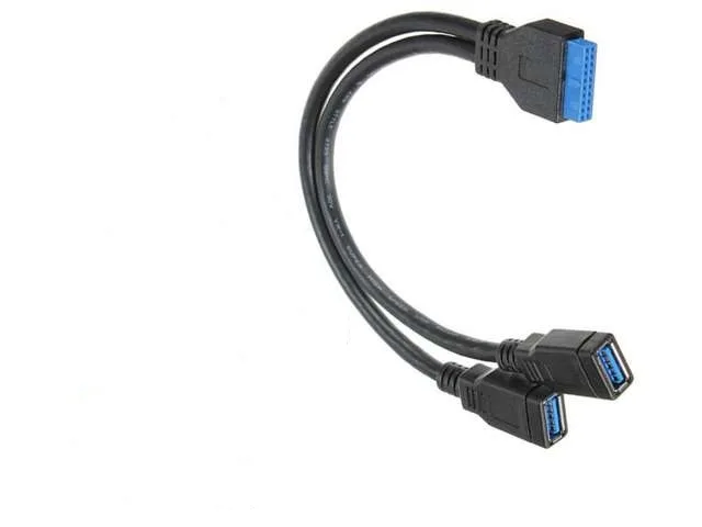 TeKit TeKit 2-Port USB 3.0 A Female to 20-Pin Header Cable 30cm — product photo