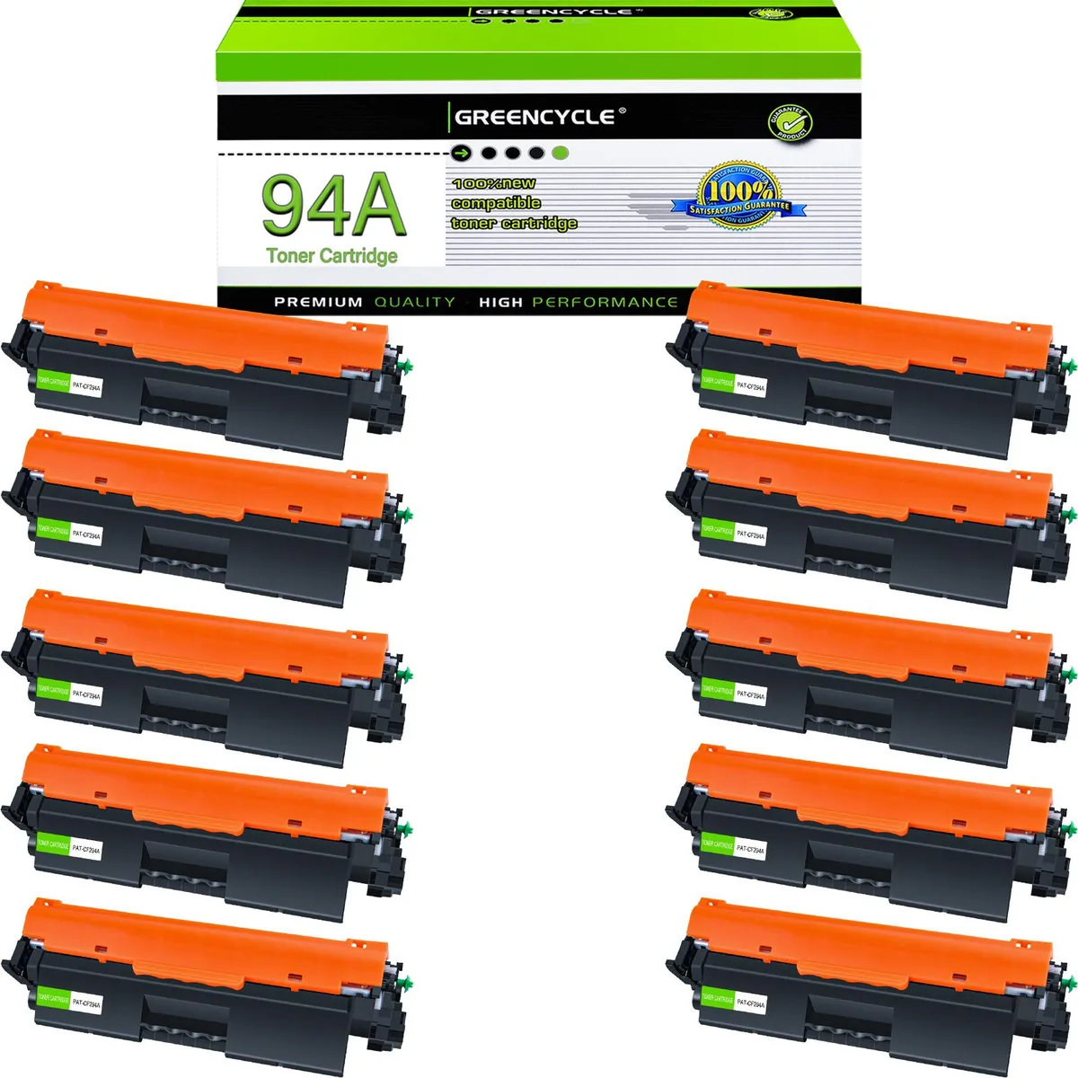 GREENCYCLE GREENCYCLE CF294A 94A Black Toner Cartridge 10-Pack — product photo