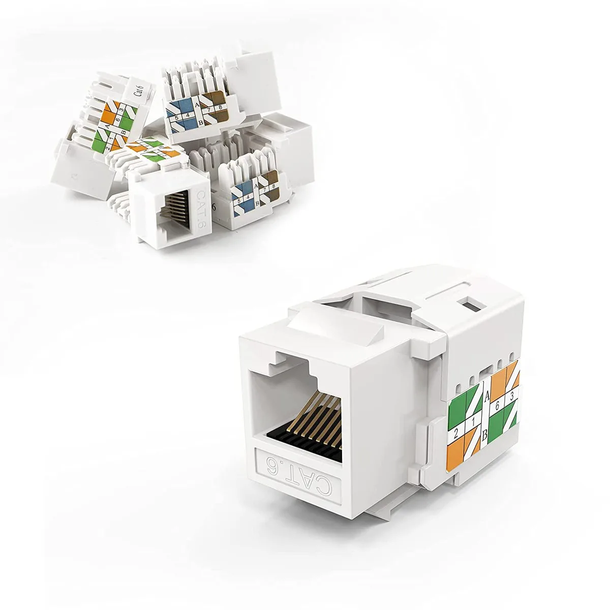 CableCreation CableCreation Cat6 RJ45 Keystone Jack 5-Pack White — product photo