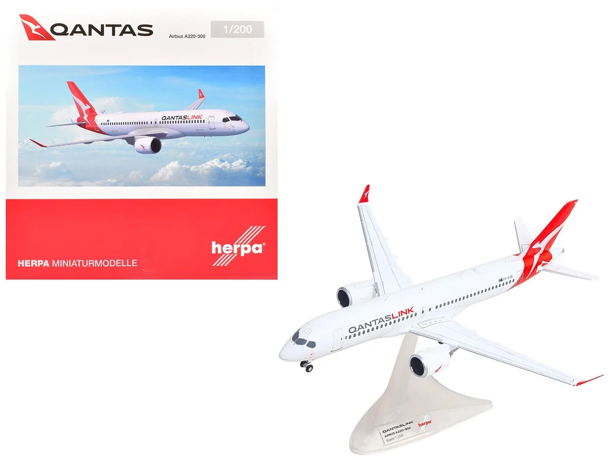 Herpa Herpa Airbus A220-300 QantasLink VH-X4B 1/200 Diecast Hobby Collectible — product photo