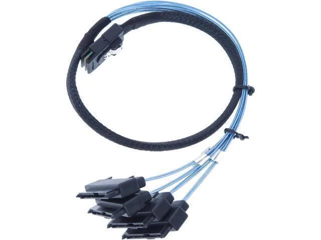 LORDWORLD LORDWORLD Mini SAS SFF-8087 to 4x SFF-8482 breakout cable with SATA power 3.3ft — product photo