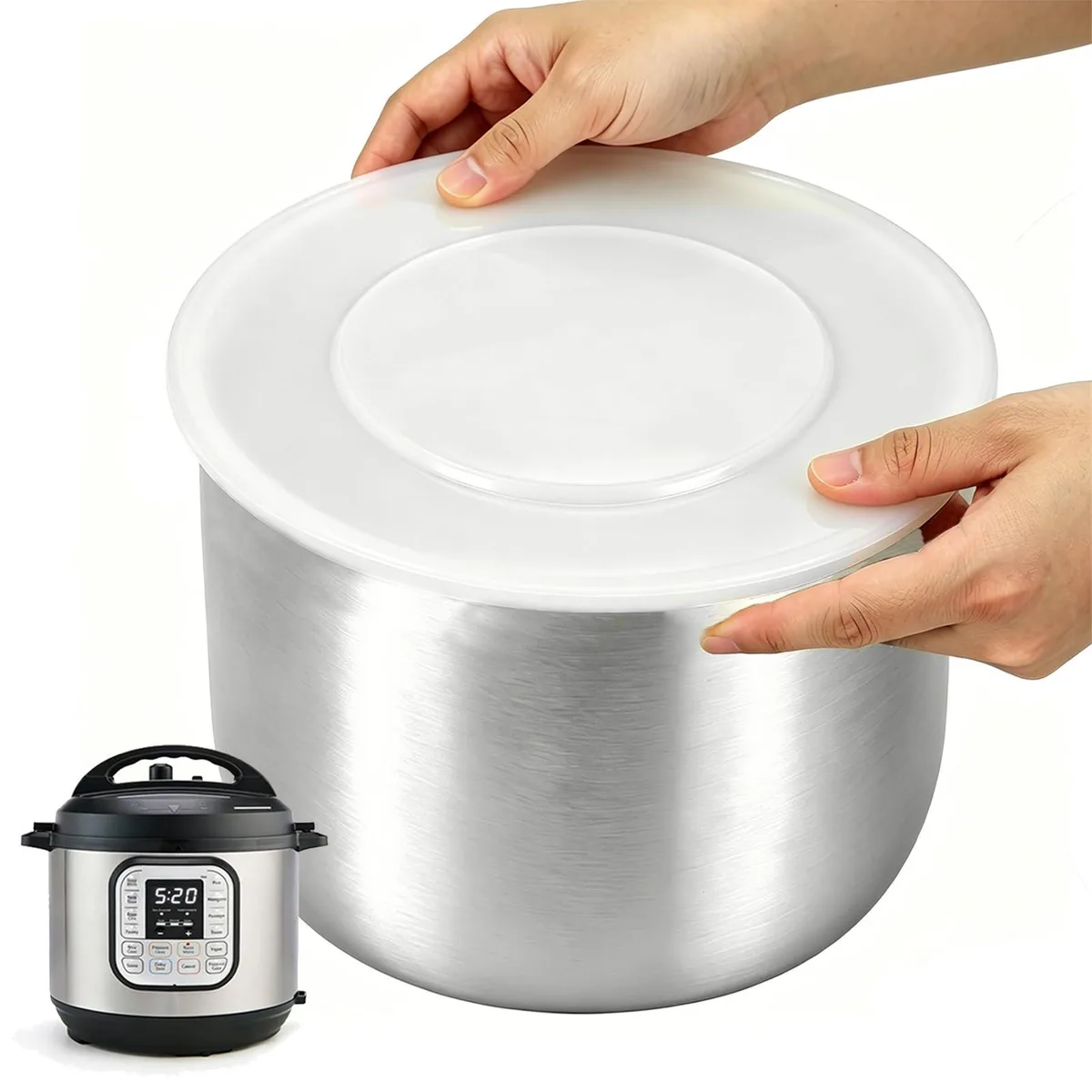 A round 9.8 inch food-grade silicone lid for Instant Pot inner pots