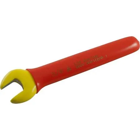 Gray Tools insulated open-end wrench, 1/4 inch, orange and yellow finish