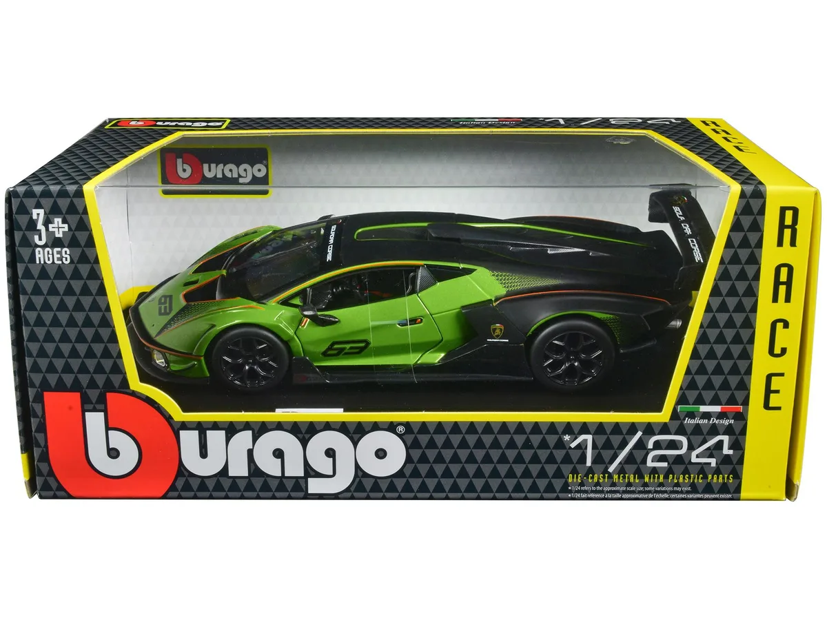 BBURAGO BBURAGO Lamborghini Essenza SCV12 #63 Green Metallic Black 1/24 Diecast Car — product photo