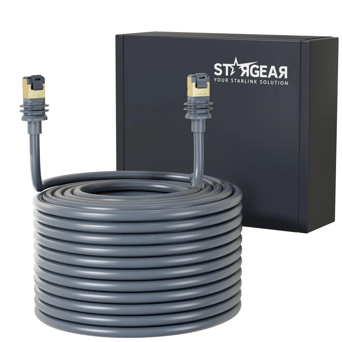 STARGEAR 15m 49ft Gen 3 Starlink Cat 6 RJ45 Ethernet Cable Grey — product photo