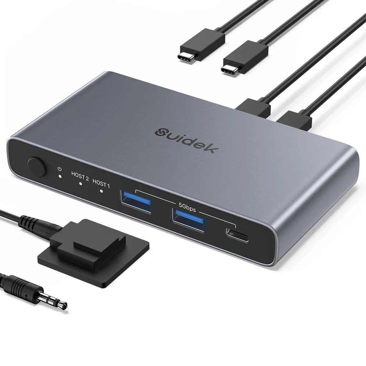  TRENDnet D1133A USB-C KVM Switch 1 Monitor 2 Computers 3 USB 3.0 Ports 4K@60Hz 100W PD — product photo
