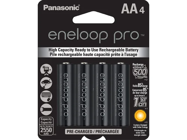 Panasonic Panasonic BK-3HCCA4BA Eneloop Pro AA 2550mAh 4-pack standard battery — product photo