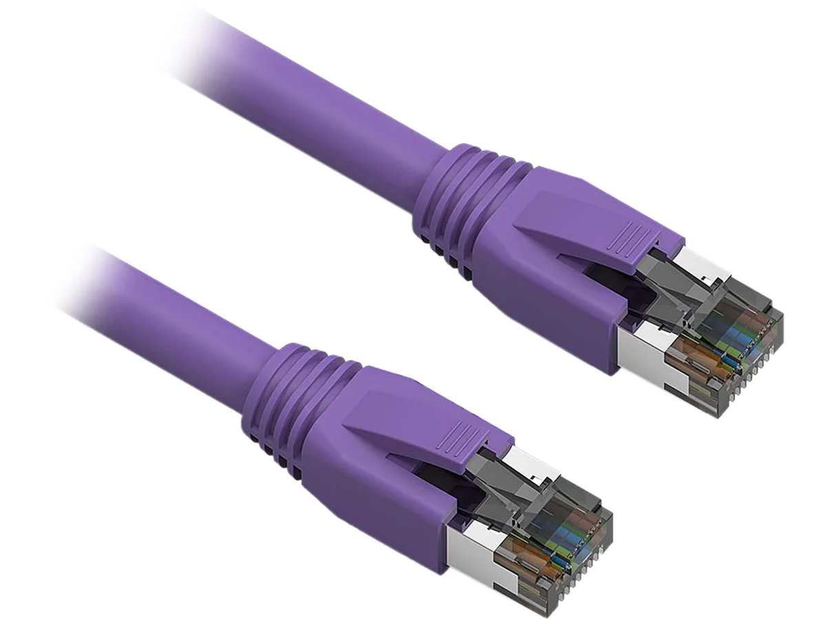 Nippon Labs Nippon Labs 60CAT8-2-24PU network ethernet cable 2 ft purple Cat8 24AWG S/FTP 2000 MHz 40Gbps — product photo