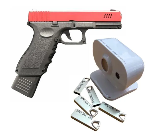 Laser signal tracker, infrared pen, USB cable and software CD on a table