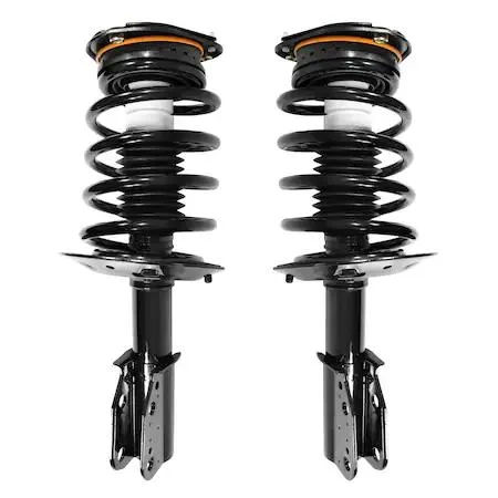Two complete front strut assemblies in silver finish, ready to install