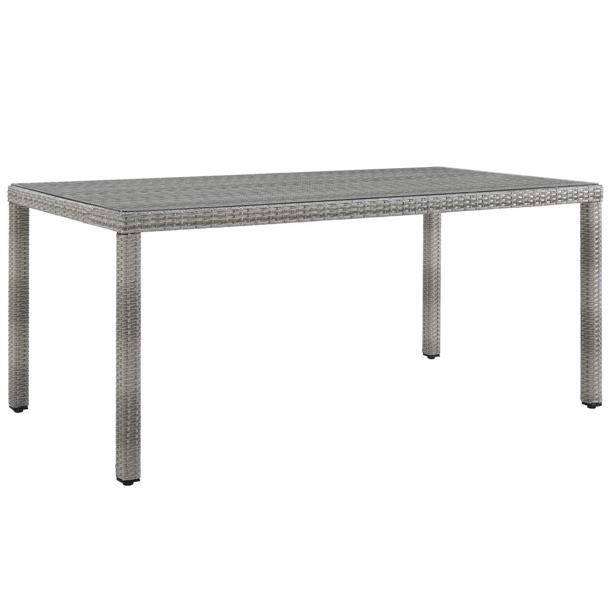 Modway Furniture Modway Furniture Aura 68" Outdoor Patio Wicker Rattan Dining Table Gray — product photo