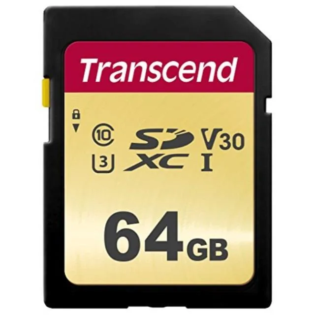 Transcend Transcend TS64GSDC500S 64GB UHS-I U3 SD memory card — product photo