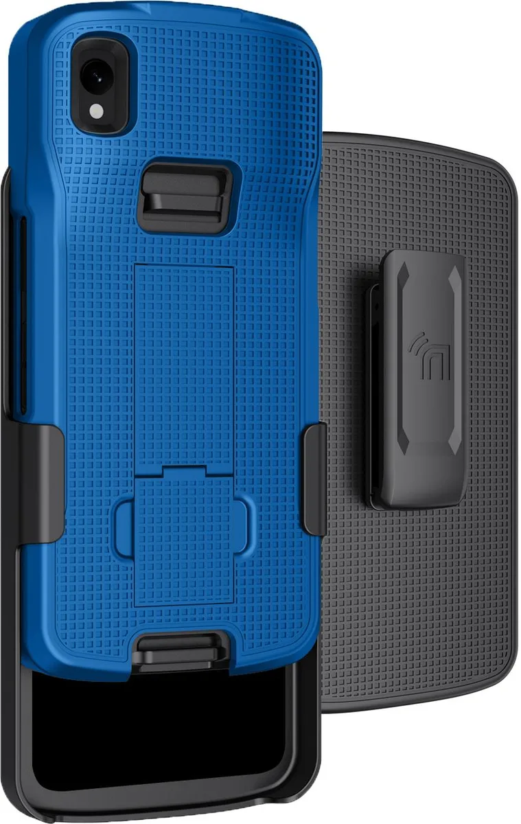 Nakedcellphone Nakedcellphone Kickstand Case + Belt Clip Holster Combo for Zebra TC22 TC27 Cobalt Blue — product photo