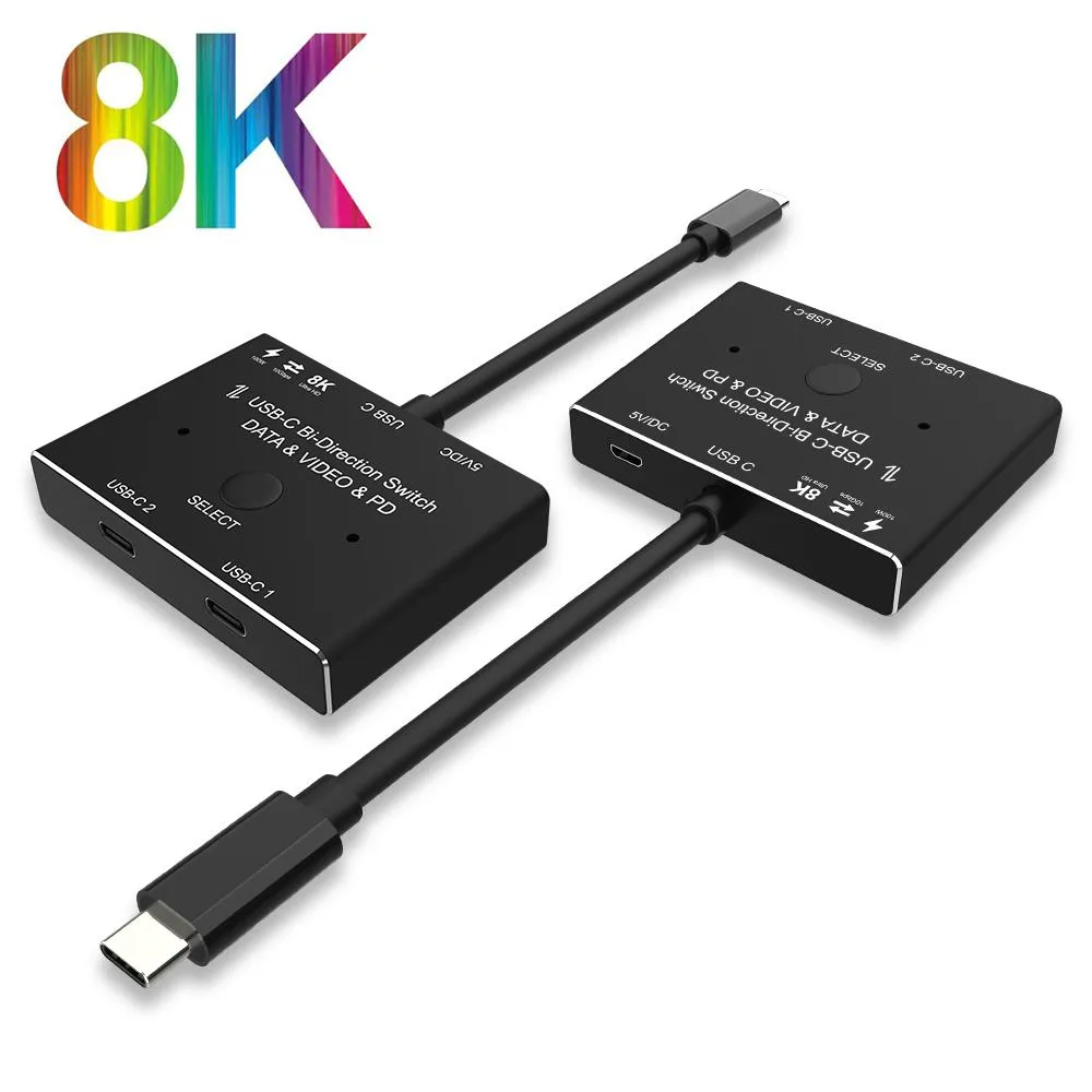 Jansicotek Jansicotek USB-C Bi-Directional Video Switch 8K@30Hz 100W 10Gbps — product photo