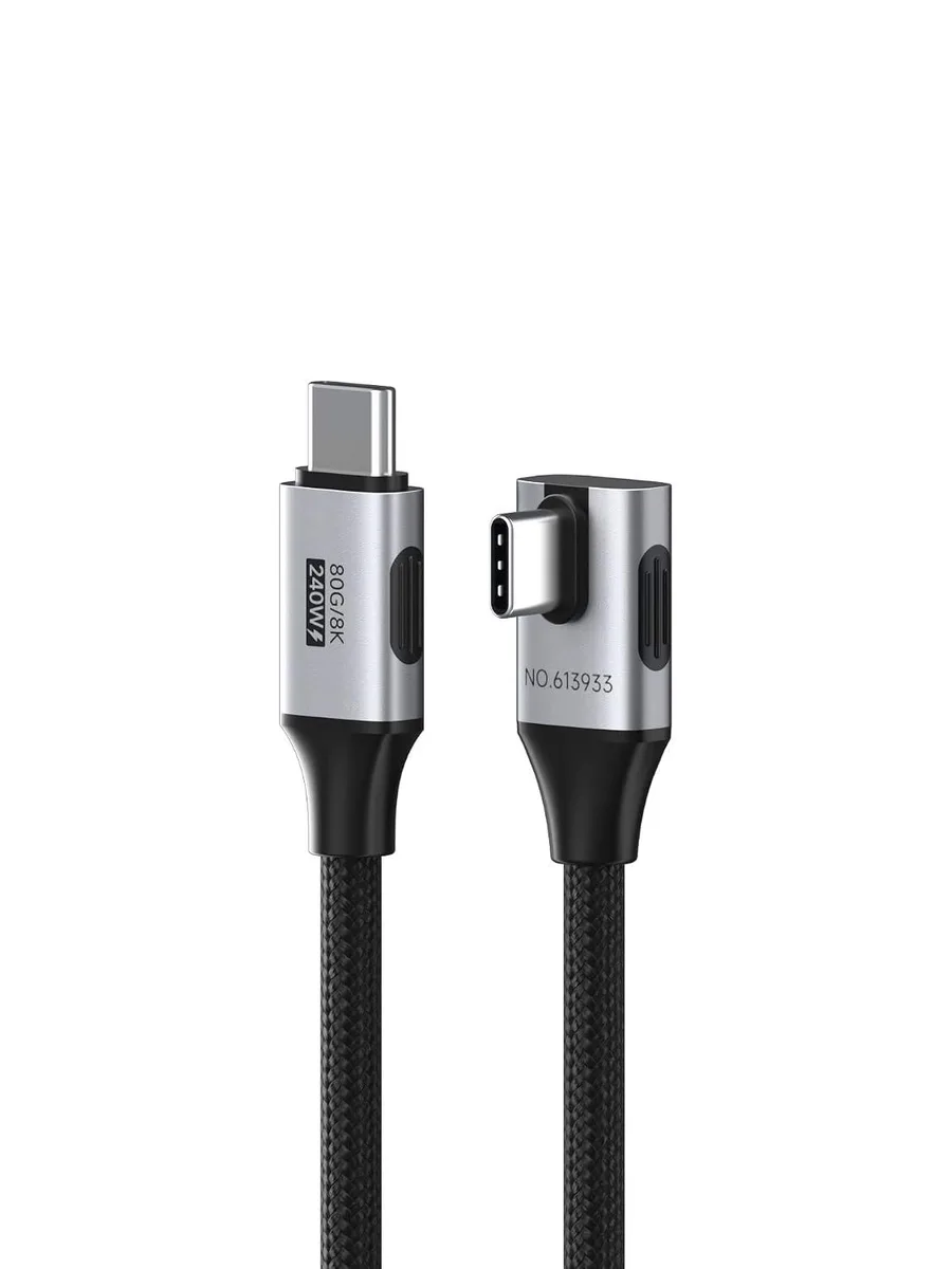 Fervit Fervit USB4 cable 90 degree braided 80Gbps 240W 8K 0.8ft — product photo