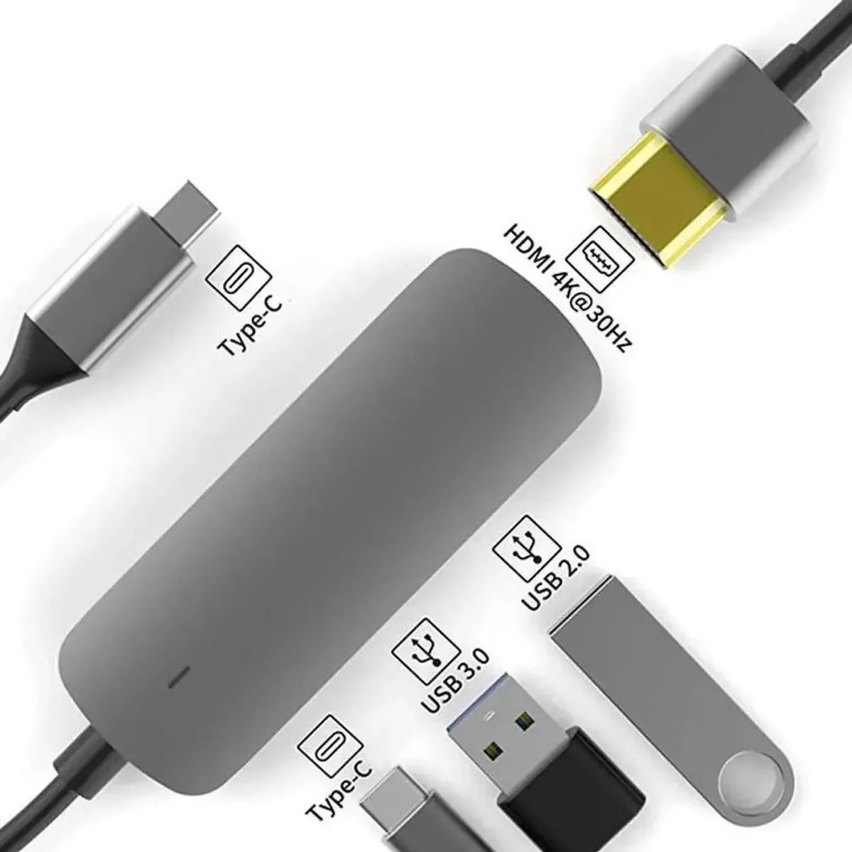 SMUGDESK SMUGDESK 4-in-1 USB-C Hub 4K HDMI USB 3.0 USB 2.0 87W PD — product photo