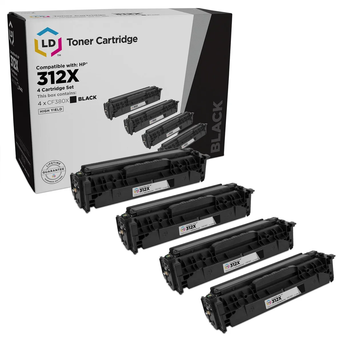 LD Products LD Products Toner Cartridge 312X CF380X High Yield Black 4-Pack — product photo