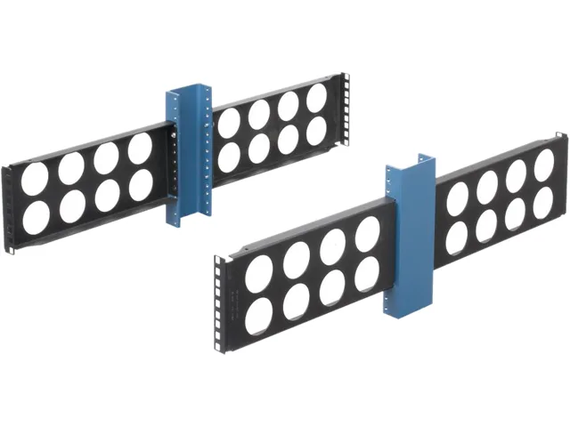 Four steel 3U conversion brackets for 2-post to 4-post rack mounting