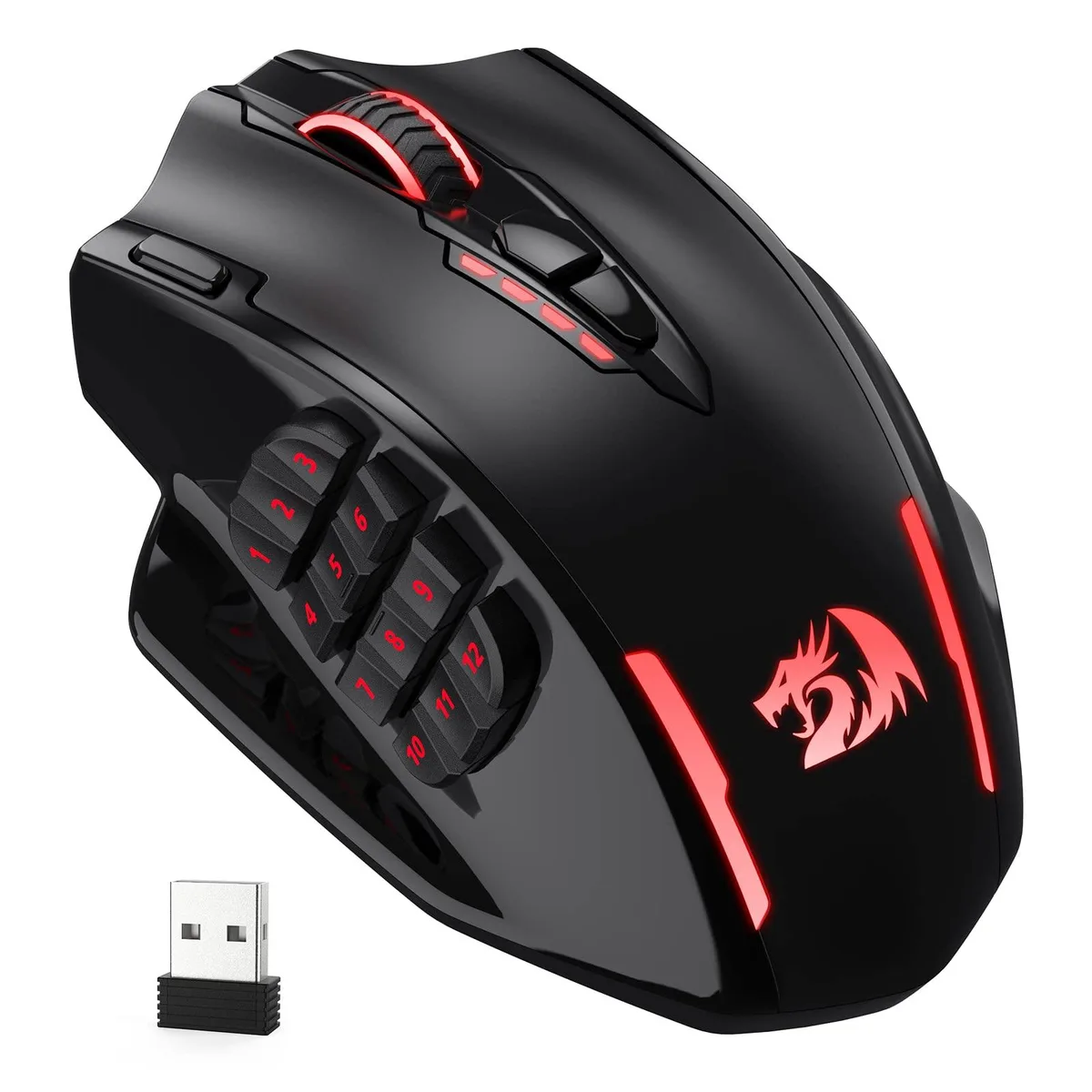 Redragon M913 Impact Elite Wireless Gaming Mouse 16000 DPI 12 Side Buttons 45 Hr Battery — product photo