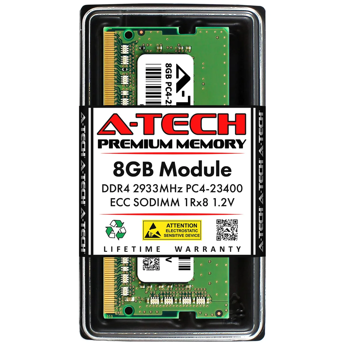 A-Tech A-Tech 8GB DDR4 2933 MHz ECC SODIMM 1Rx8 CL21 1.2V — product photo