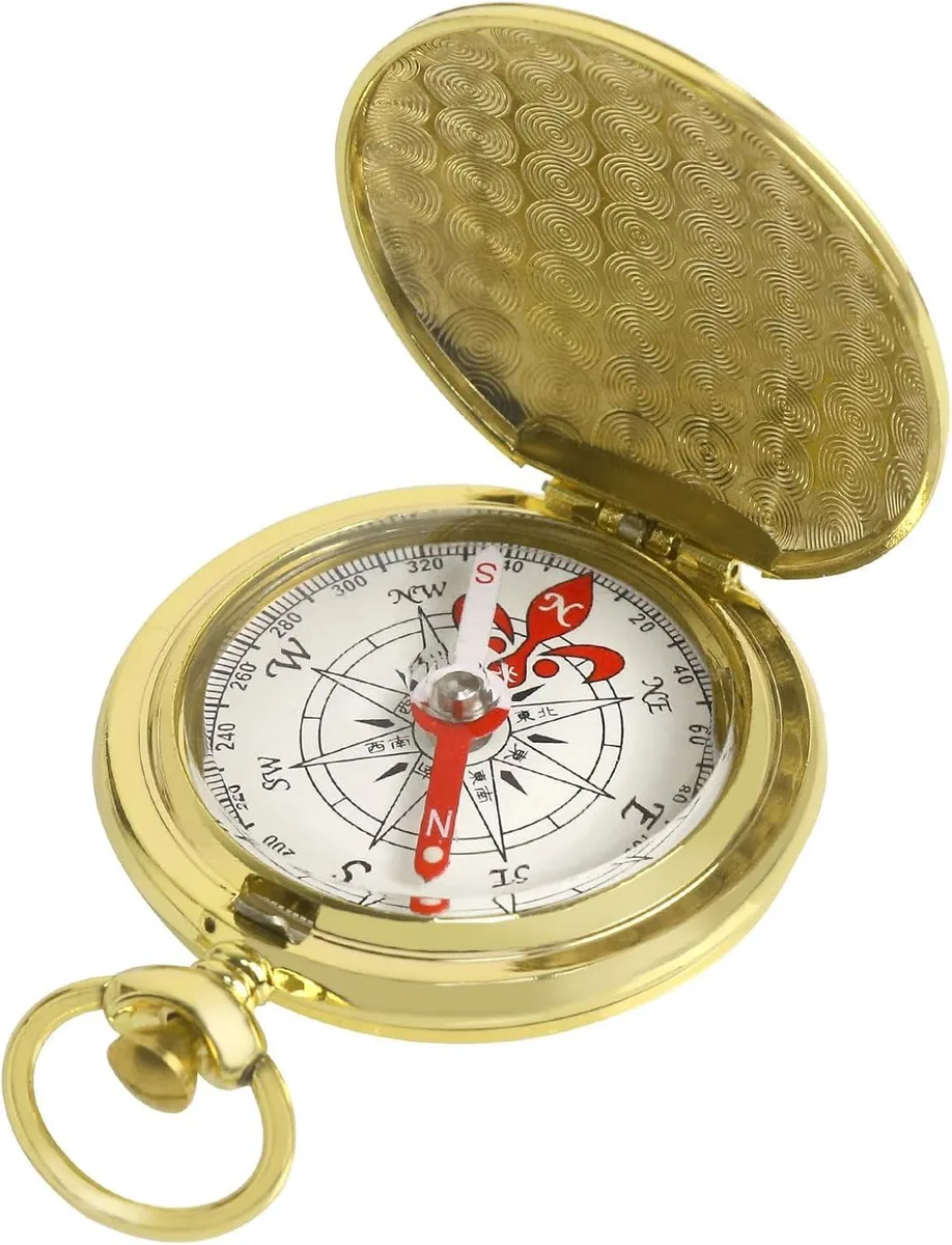  Airwheel Brass Waterproof Golden Keychain Compass 0.21 x 0.15 x 0.1 in — product photo