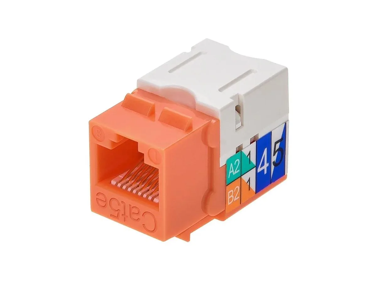Monoprice Inc. Monoprice 105374 Cat5e Keystone Jack Orange 22-24AWG 110 IDC 90° — product photo
