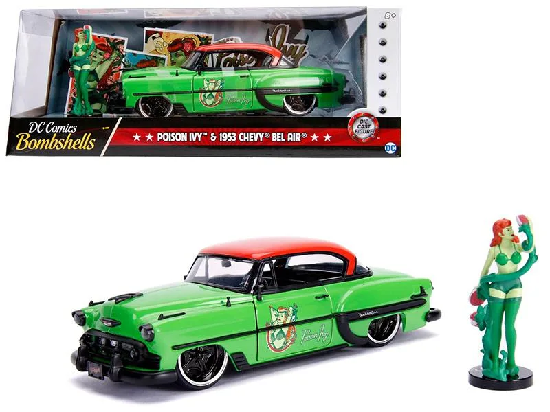 Jada Jada 1953 Chevrolet Bel Air Green Red Top Poison Ivy 1/24 Diecast vehicle — product photo
