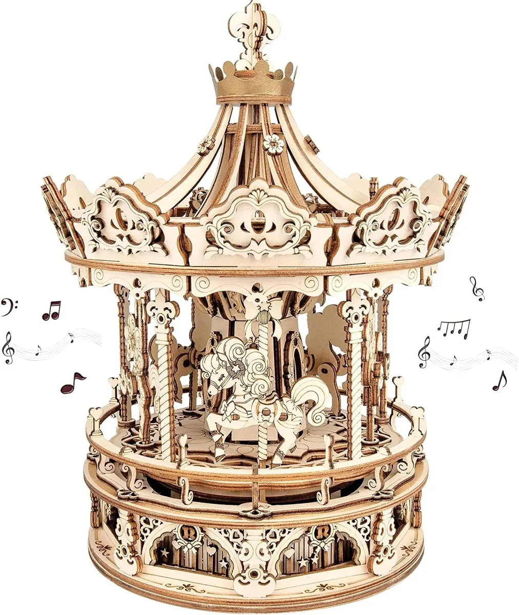 ROKR ROKR 3D Wooden Carousel Music Box STEM Toy Age 14 — product photo