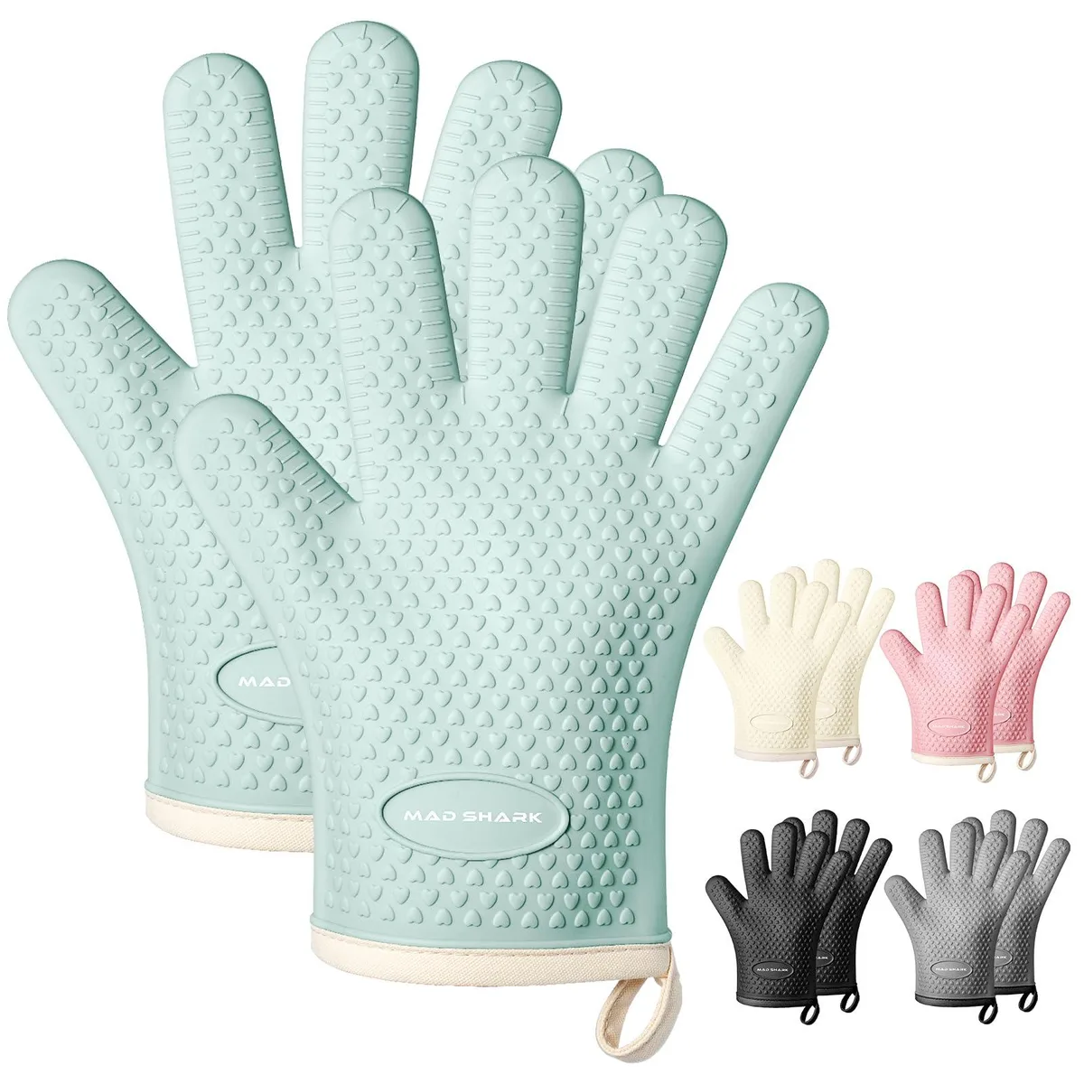  MAD SHARK Oven Mitts Green 450°F — product photo