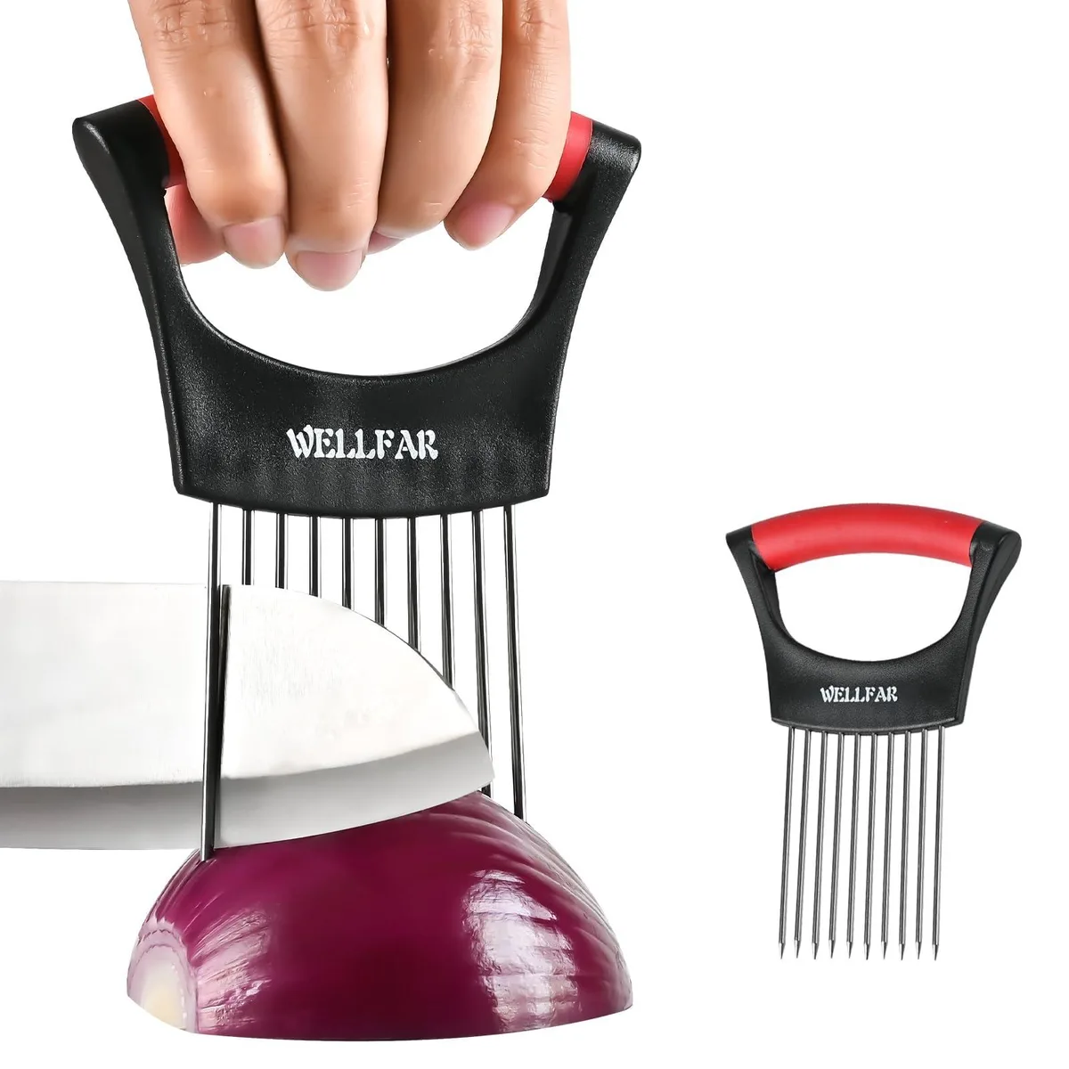  WELLFAR Onion Slicer 2-Pack Black 7.8 x 5.8 x .7 in — product photo