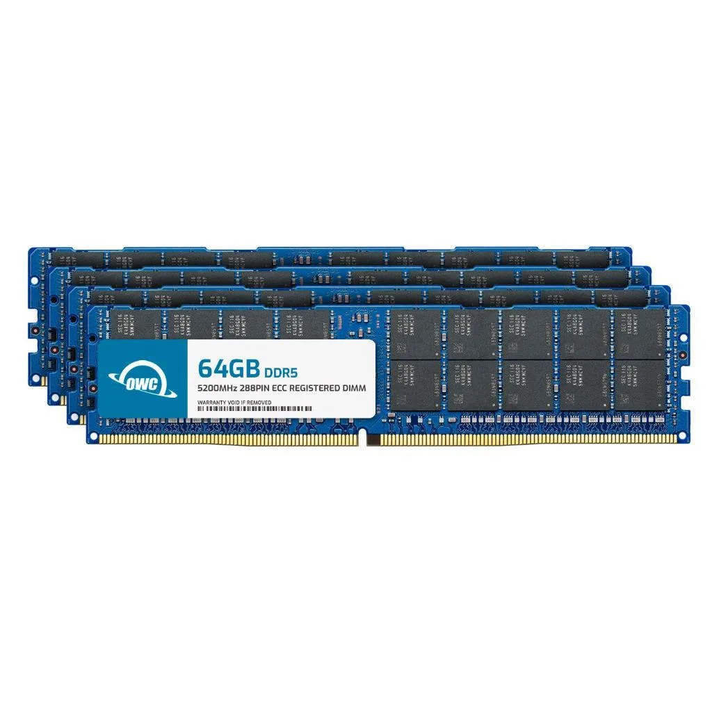 OWC OWC 256GB (4x64GB) DDR5 5200 CL42 ECC RDIMM Server RAM — product photo
