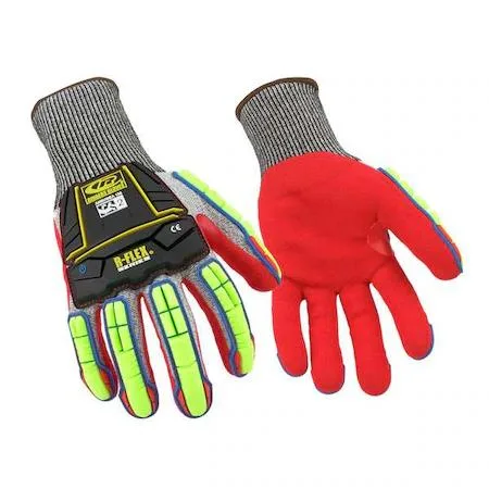 RINGERS GLOVES RINGERS GLOVES 065-08 Hi-Vis Cut Resistant Impact Coated Gloves A4 Cut Level personal protective equipment — product photo