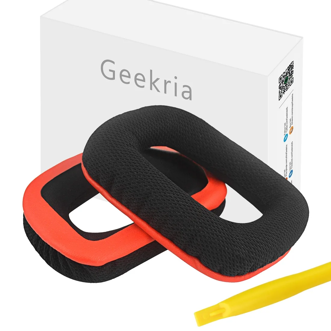 Geekria Geekria Replacement Ear Pads for Logitech G35, G430, G432, G332, G930, F450 (Black Red) — product photo