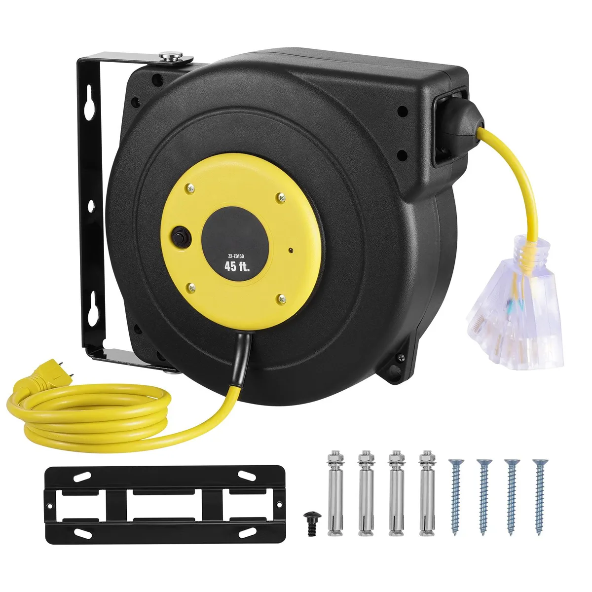 VEVOR VEVOR Retractable Extension Cord Reel 45 FT 12AWG 15A 180° Swivel Bracket — product photo