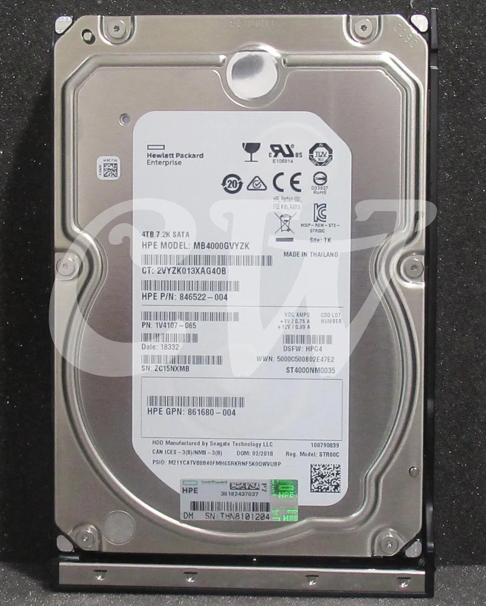 HPE HPE MB4000GVYZK 4TB 7200RPM 3.5" SATA HDD internal hard drive — product photo
