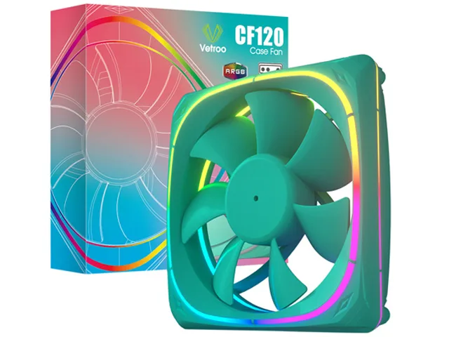 Vetroo Vetroo CF120 120mm case fan 1300 RPM 48.1 CFM green ARGB — product photo