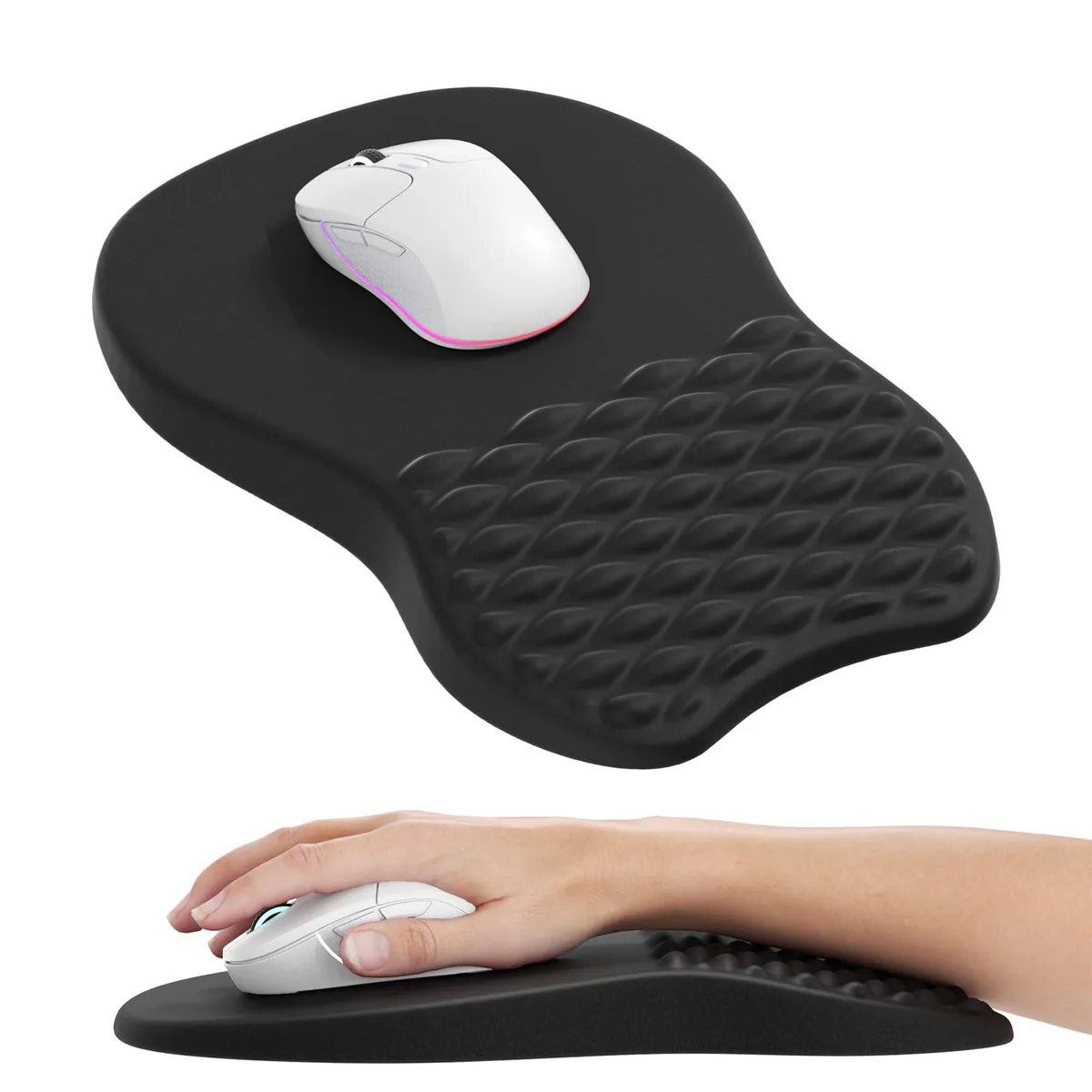  MROCO Ergonomic Mouse Pad B2380 Black 11.8 x 7.8 x 1.2 in — product photo