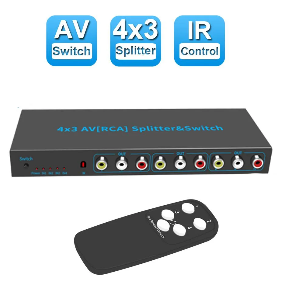 ESTONE ESTONE OZQV 4-in-3-out Composite AV Switcher audio — product photo