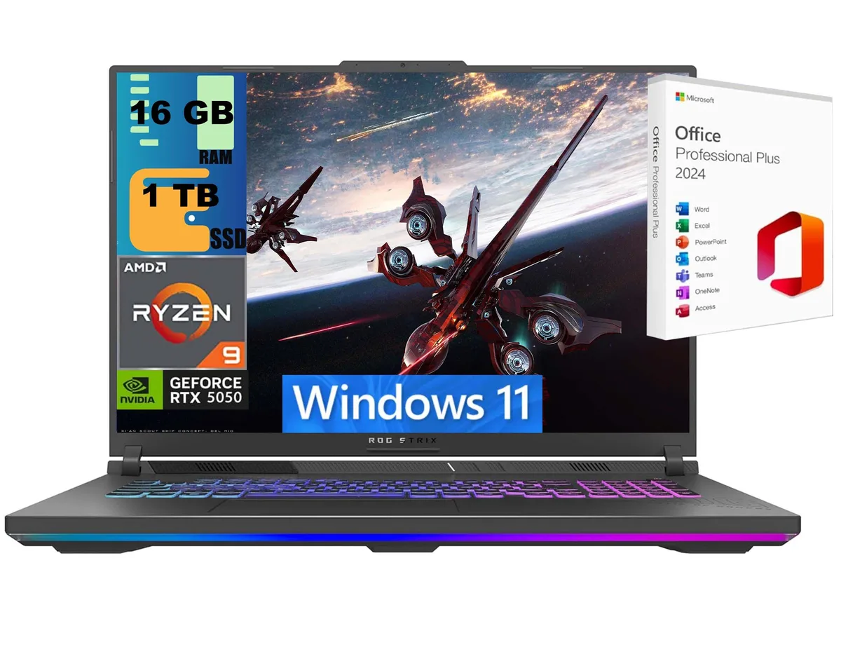 ASUS ASUS ROG Strix G18 18" FHD+ 144Hz Ryzen 9 8940HX RTX 5050 16GB 1TB gaming laptop — product photo
