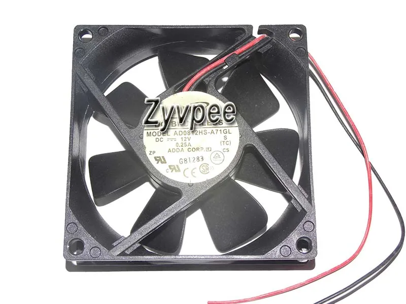 Zyvpee Zyvpee AD0812HS-A71GL 80mm 8025 DC12V 0.25A 2 Wires case fan — product photo