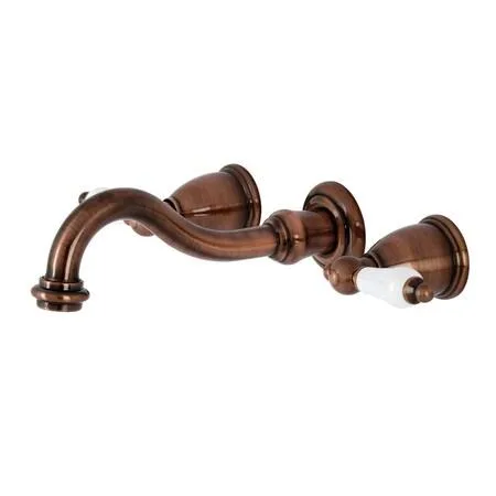 KINGSTON BRASS KINGSTON BRASS KS312PLAC Vintage 2-Handle Wall Mount Bathroom Faucet — product photo