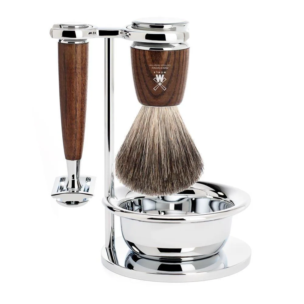 TAURKENAM TAURKENAM MÜHLE RYTMO 4-piece Pure Badger Safety Razor Set — product photo