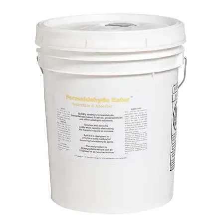 White 5 gal pail of granular formaldehyde neutralizer, 30 lb